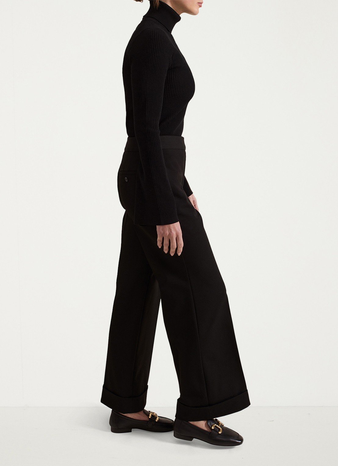 Phase Eight Petite Trixie mid waist straight fit pantalon met steekzakken - detail 6 zwart