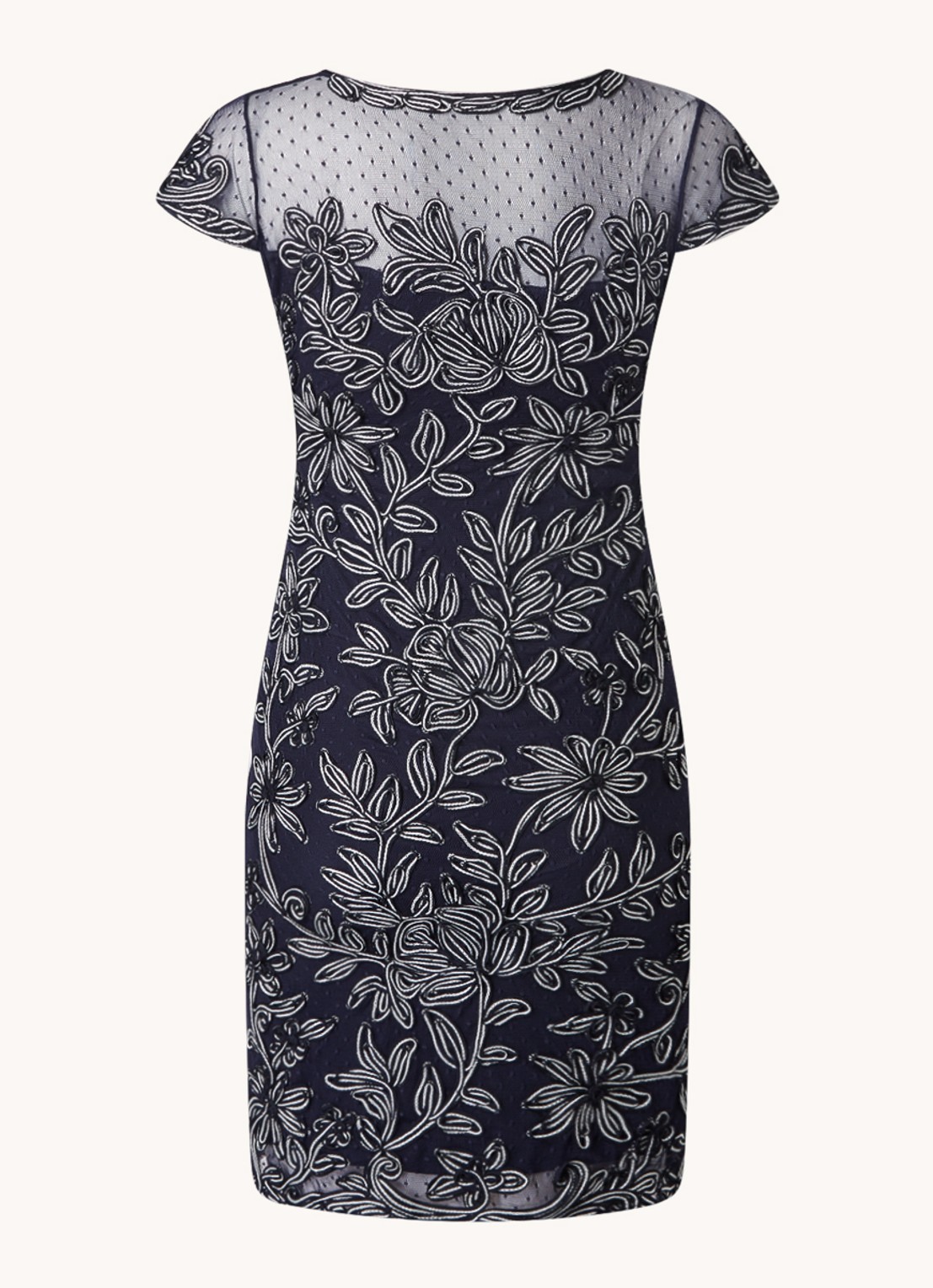 Phase Eight Petite Zila Dress Navy/Ivory 0 - achterkant donkerblauw