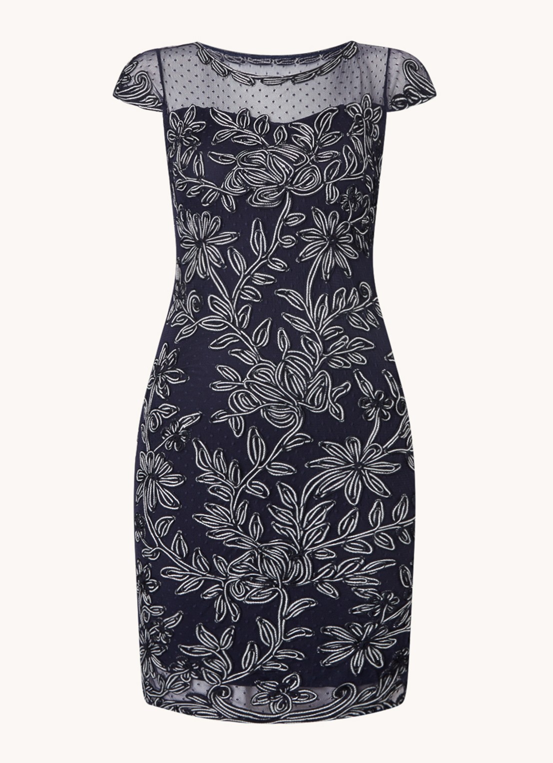 Phase Eight Petite Zila Dress Navy/Ivory 0 - voorkant 3 donkerblauw