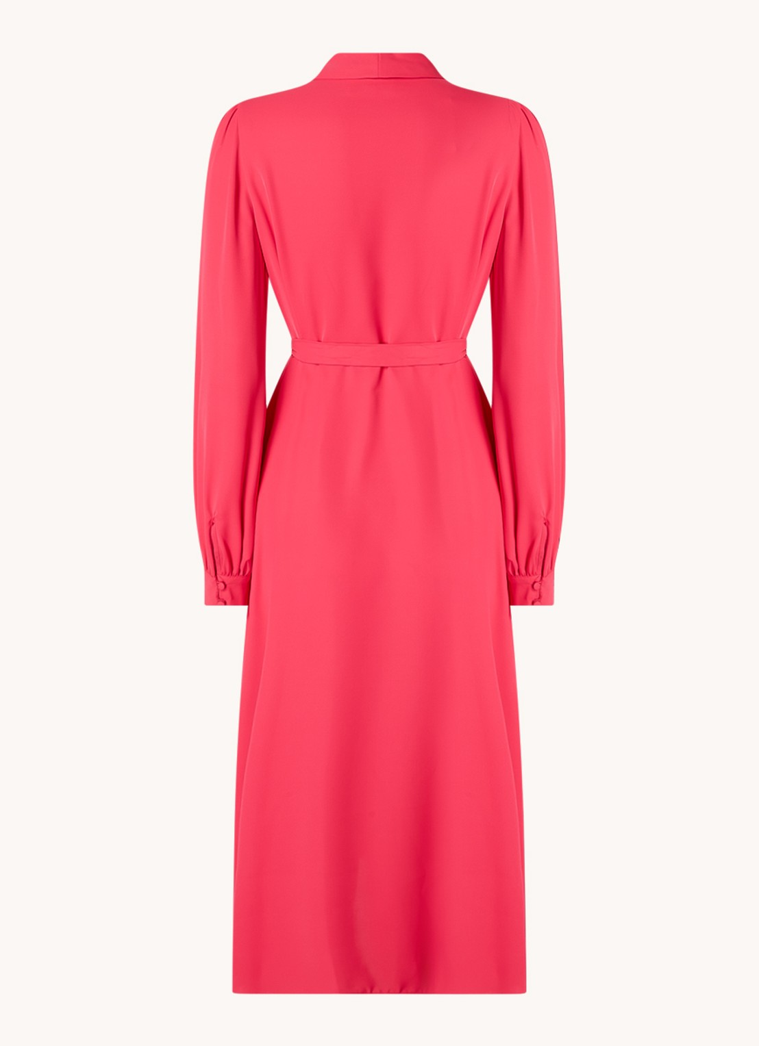 Phase Eight Philippa midi wikkeljurk met V-hals - achterkant donkerroze