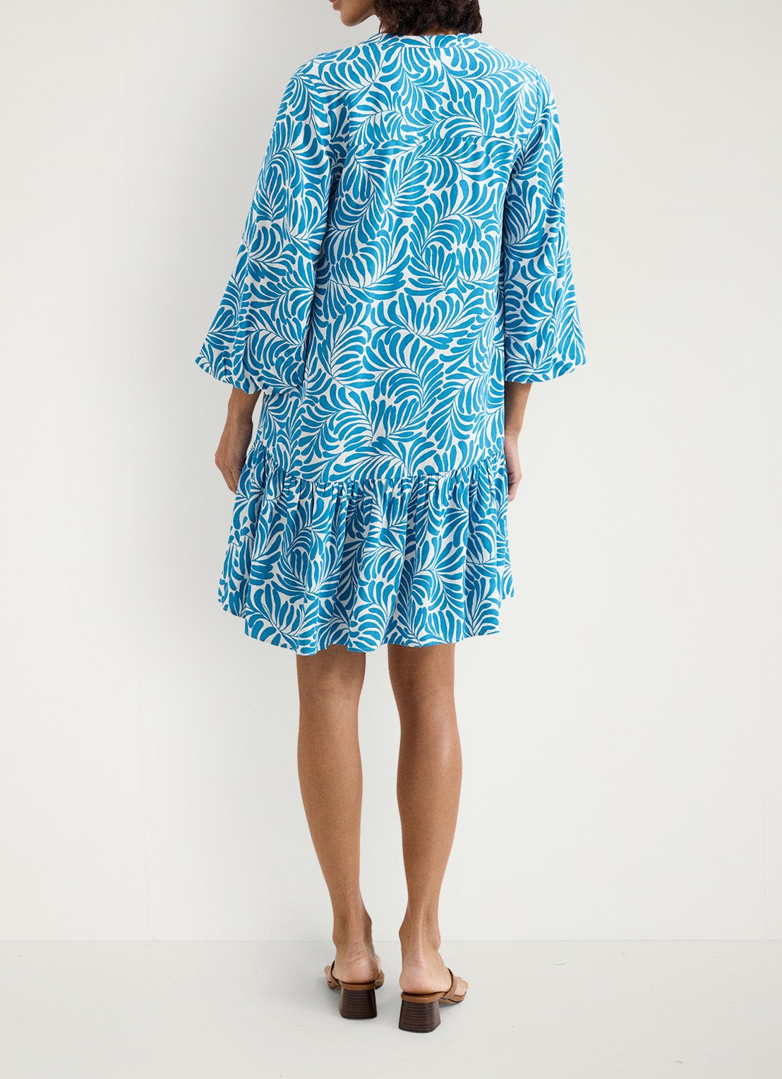 Phase Eight Phoebe mini tuniekjurk met print - achterkant blauw
