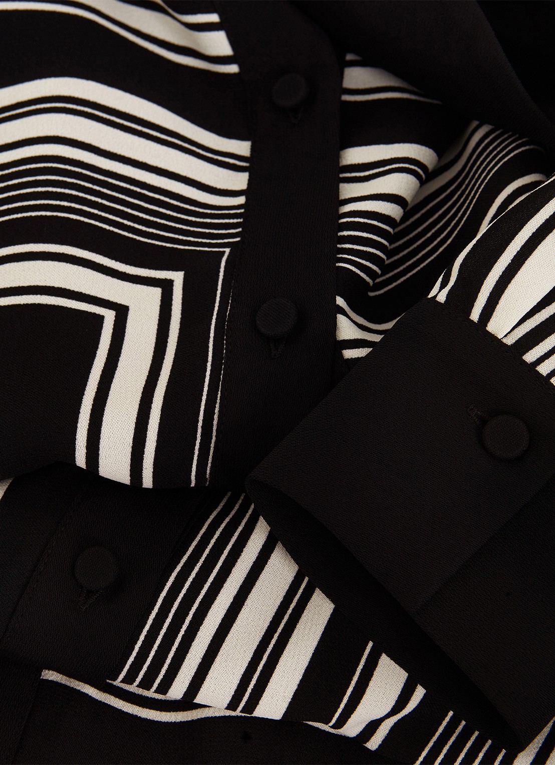 Phase Eight Pia midi blousejurk grafische print - detail 4 zwart