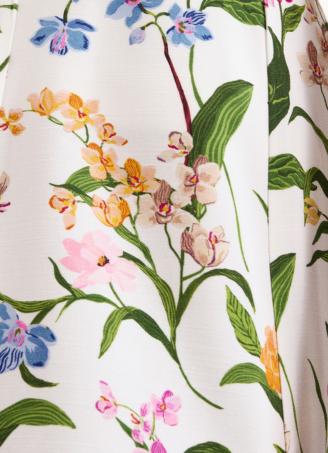 Phase Eight Piper midi rok met bloemenprint - detail 5 ivory