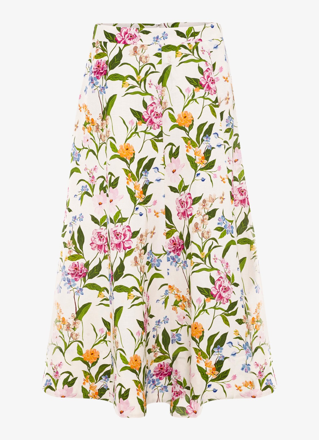 Phase Eight Piper midi rok met bloemenprint - voorkant 2 ivory