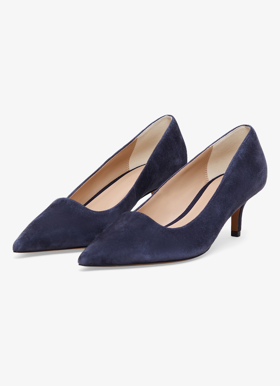 Phase Eight Pump van geitensuède - voorkant 7 donkerblauw