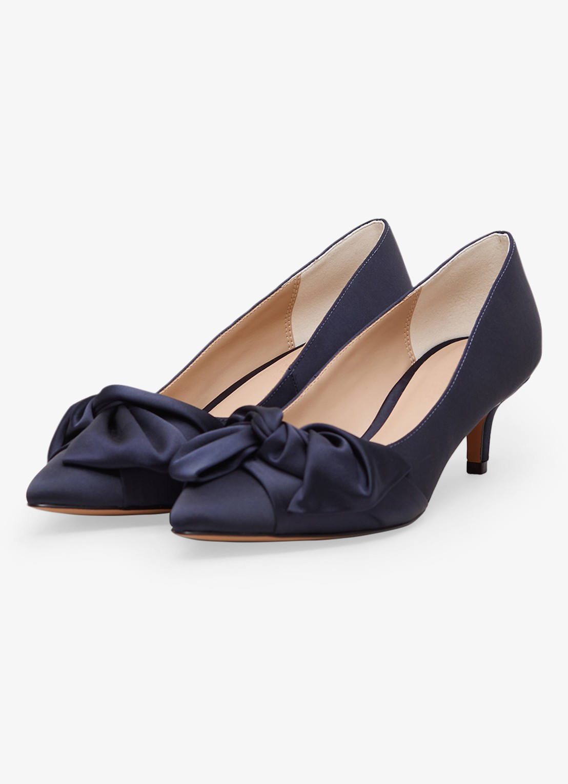 Phase Eight Pump van satijn met strikdetail - detail 3 donkerblauw