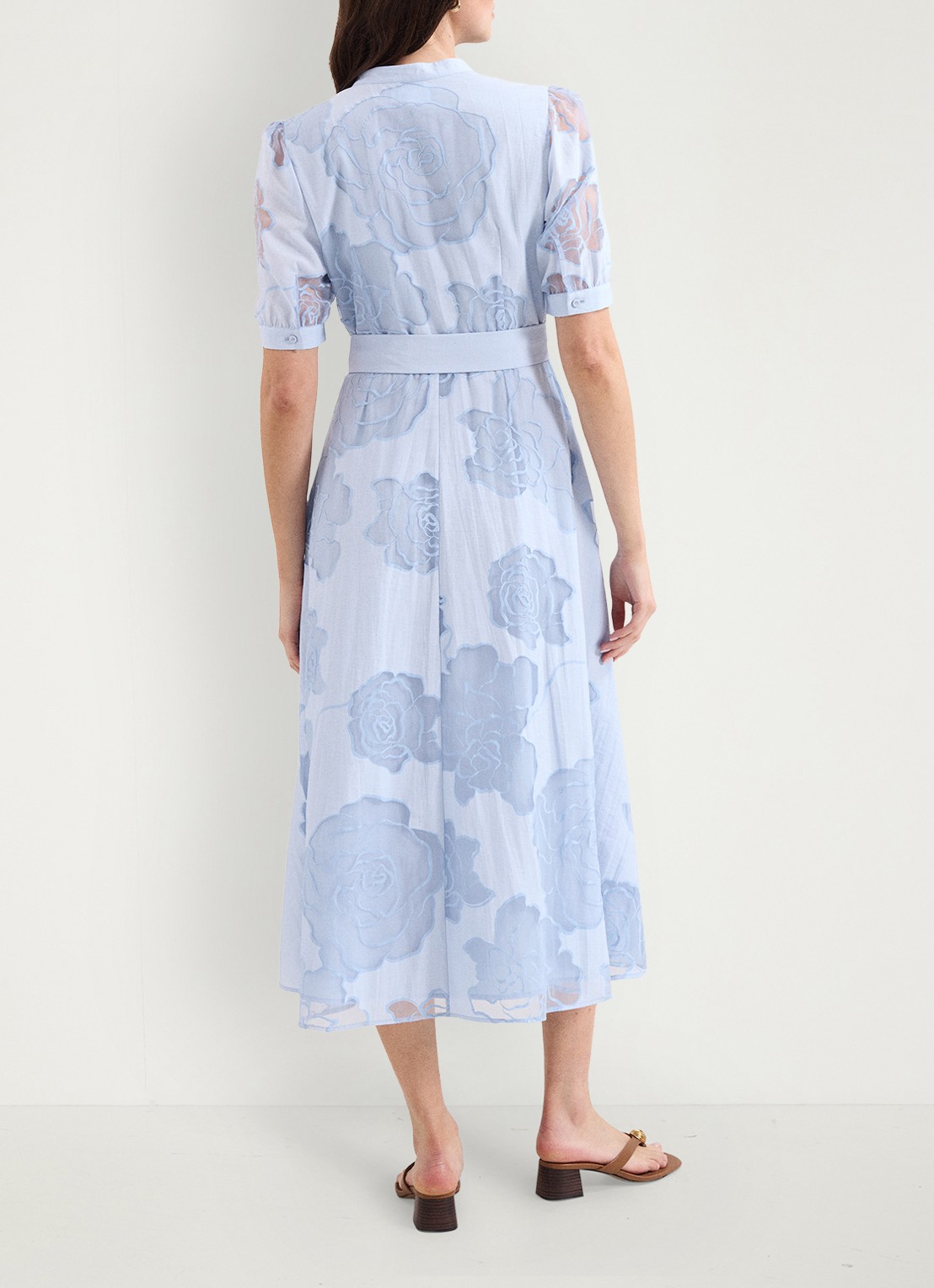 Phase Eight Queenie midi tuniekjurk met strikceintuur - achterkant blue