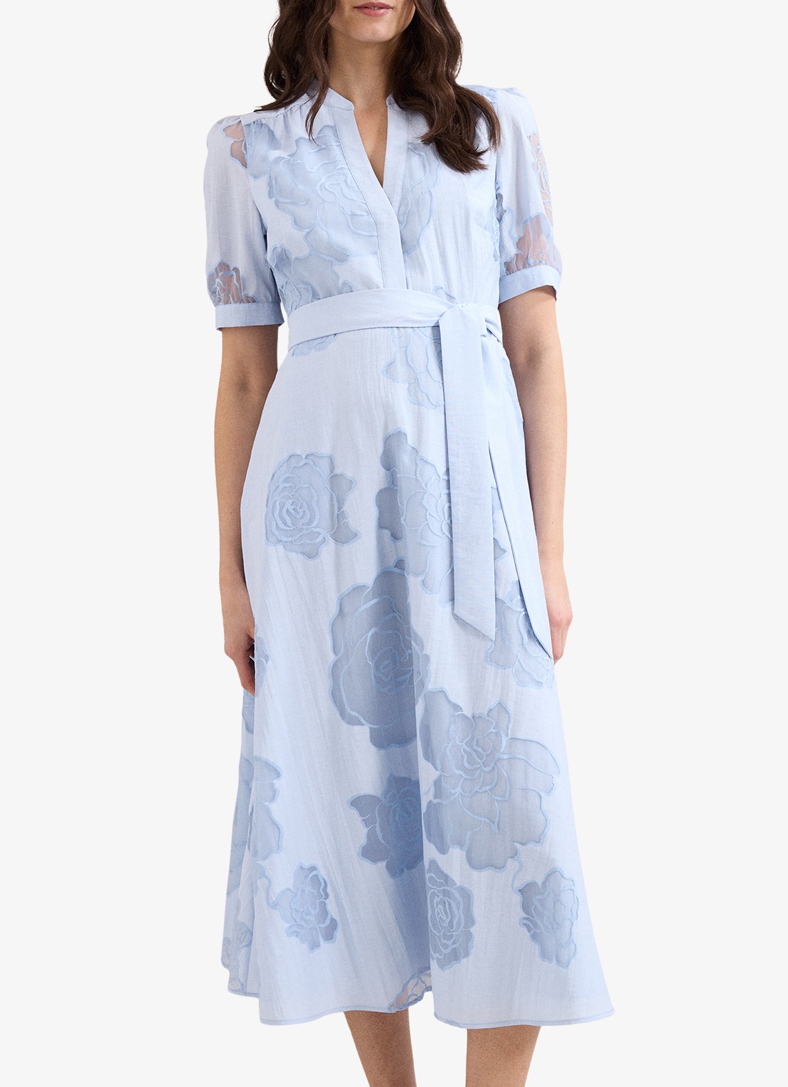 Phase Eight Queenie midi tuniekjurk met strikceintuur - detail 2 blue