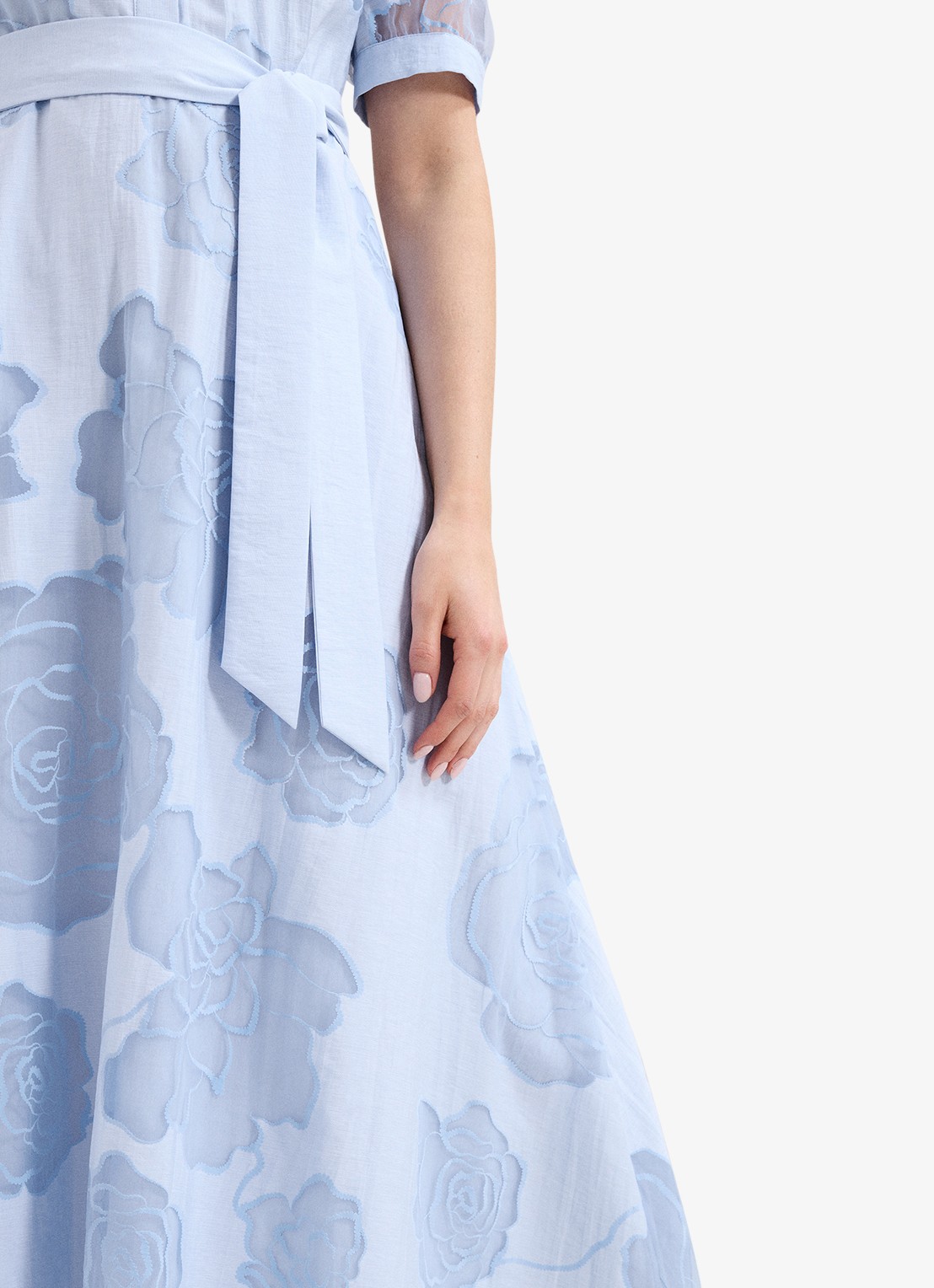 Phase Eight Queenie midi tuniekjurk met strikceintuur - detail 3 blue