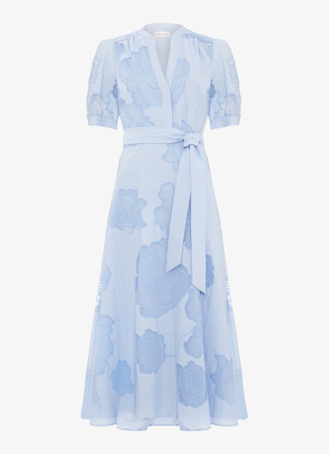 Phase Eight Queenie midi tuniekjurk met strikceintuur - voorkant 6 blue