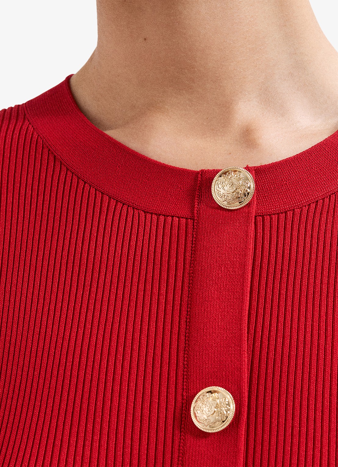 Phase Eight Rachel mini jurk met plooien - detail 5 koraalrood