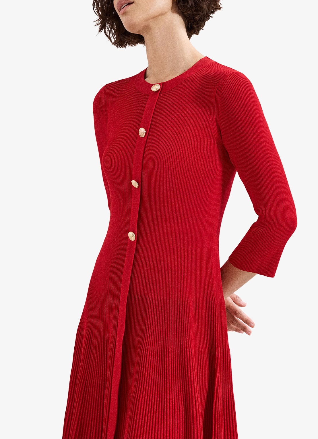 Phase Eight Rachel mini jurk met plooien - detail 6 koraalrood