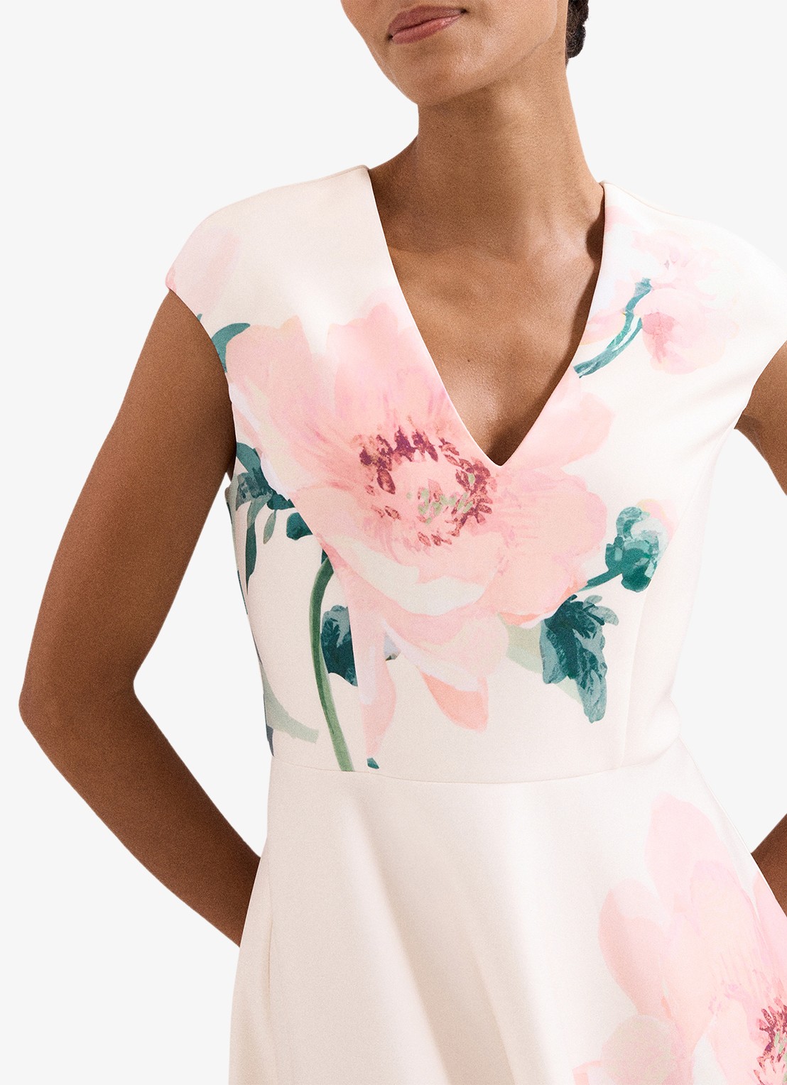 Phase Eight Rakhi Scuba Floral midi jurk met print - detail 5 oudroze