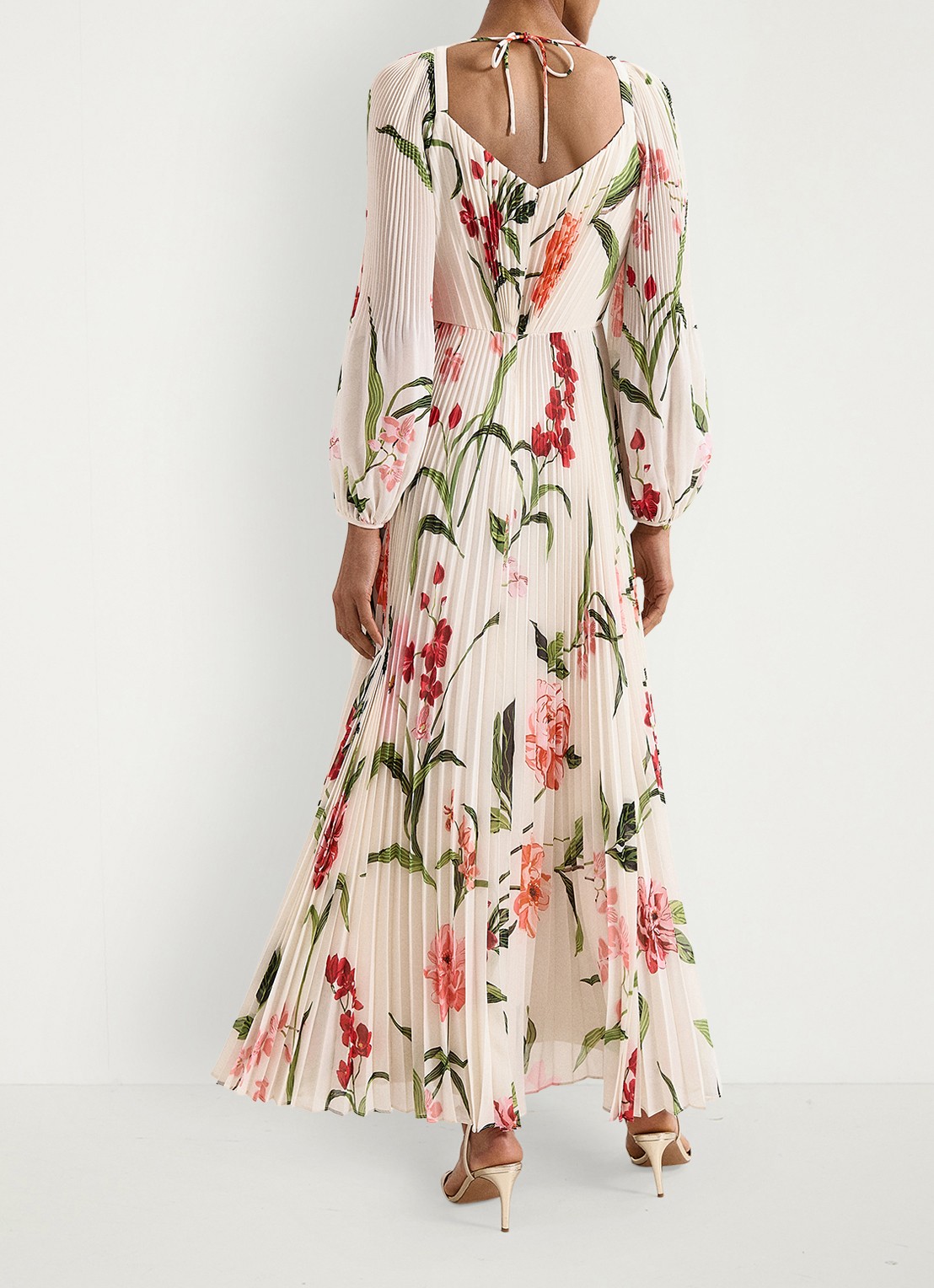 Phase Eight Reanna maxi jurk met bloemenprint - achterkant 8 ivoor