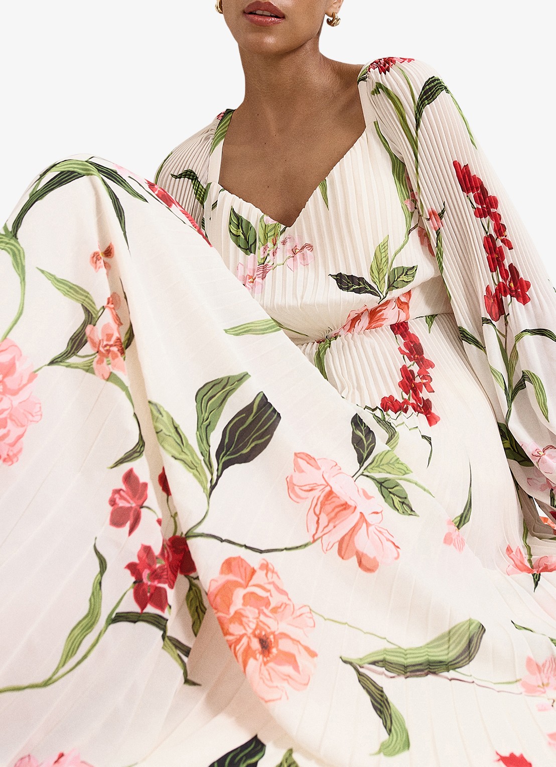 Phase Eight Reanna maxi jurk met bloemenprint - detail 6 ivoor