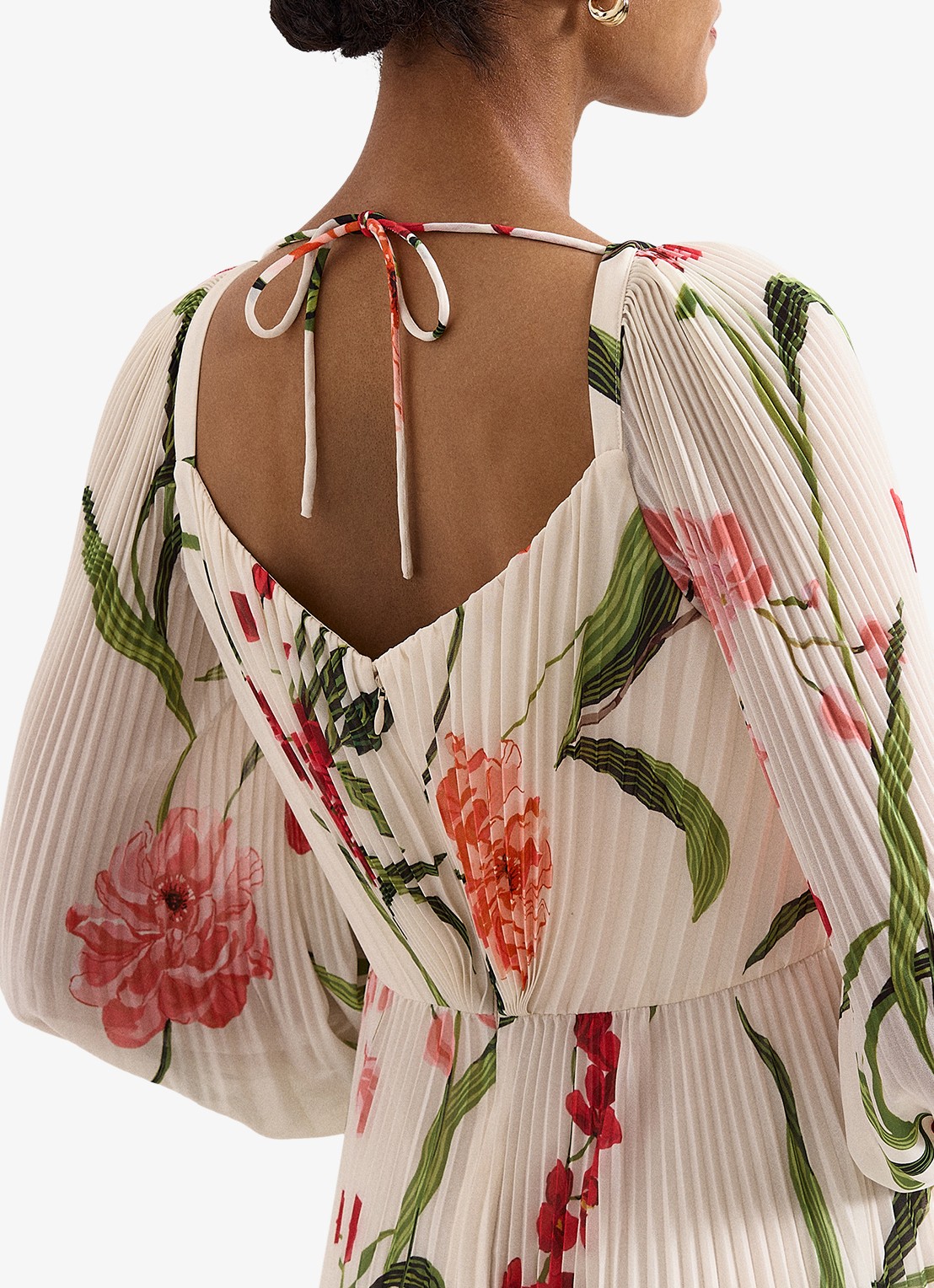Phase Eight Reanna maxi jurk met bloemenprint - detail 7 ivoor