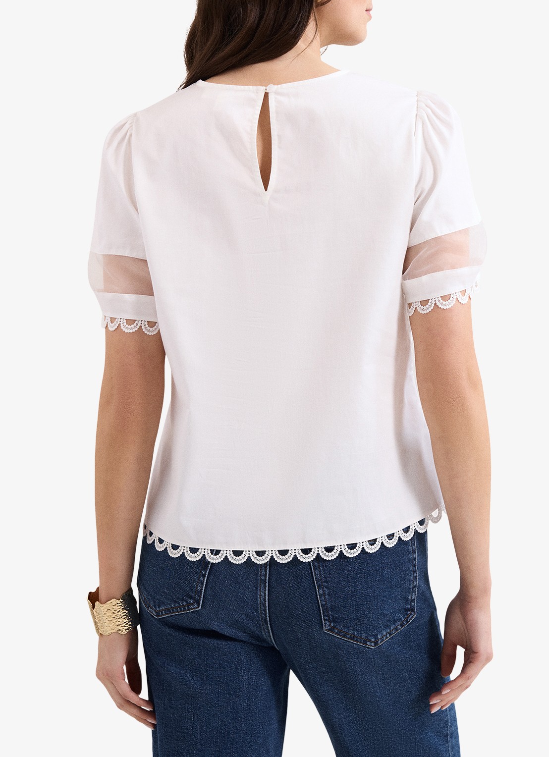 Phase Eight Rebecca tuniek met mesh - achterkant 3 wit