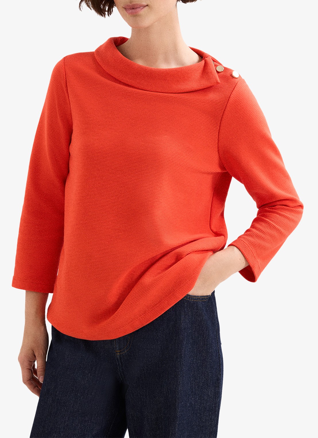 Phase Eight Remy top met knoopdetail en structuur - detail rood
