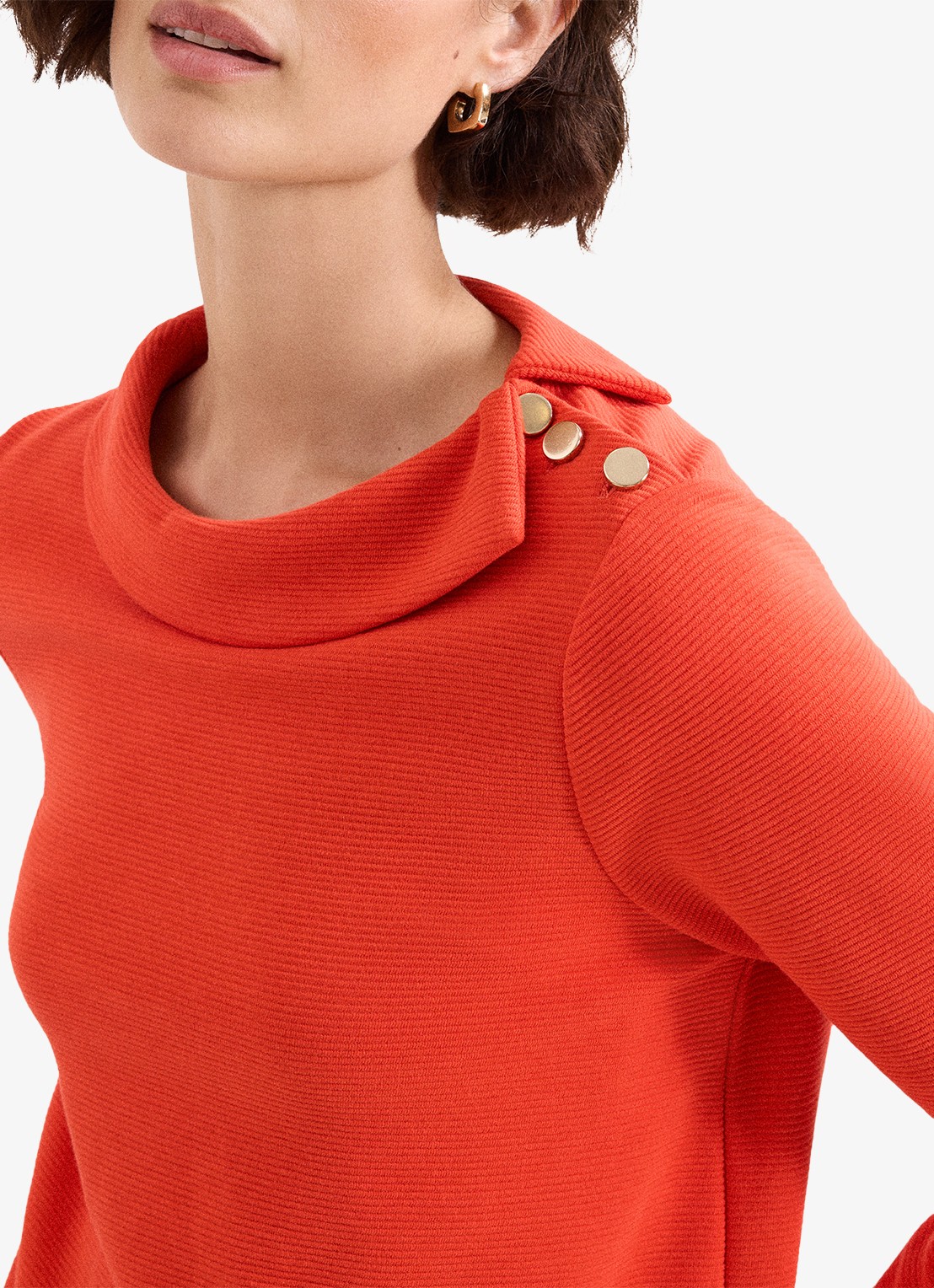 Phase Eight Remy top met knoopdetail en structuur - detail 3 rood