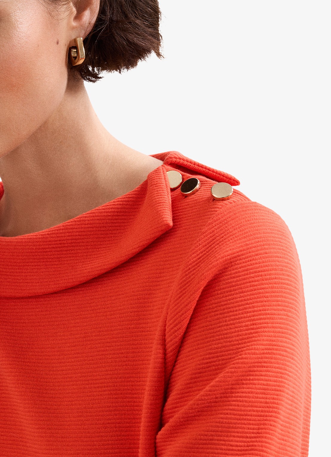 Phase Eight Remy top met knoopdetail en structuur - detail 4 rood