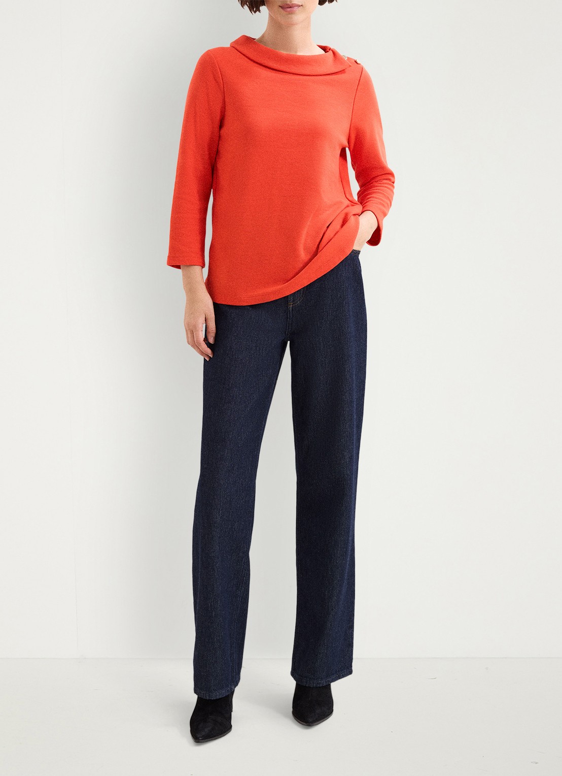 Phase Eight Remy top met knoopdetail en structuur - voorkant 8 rood