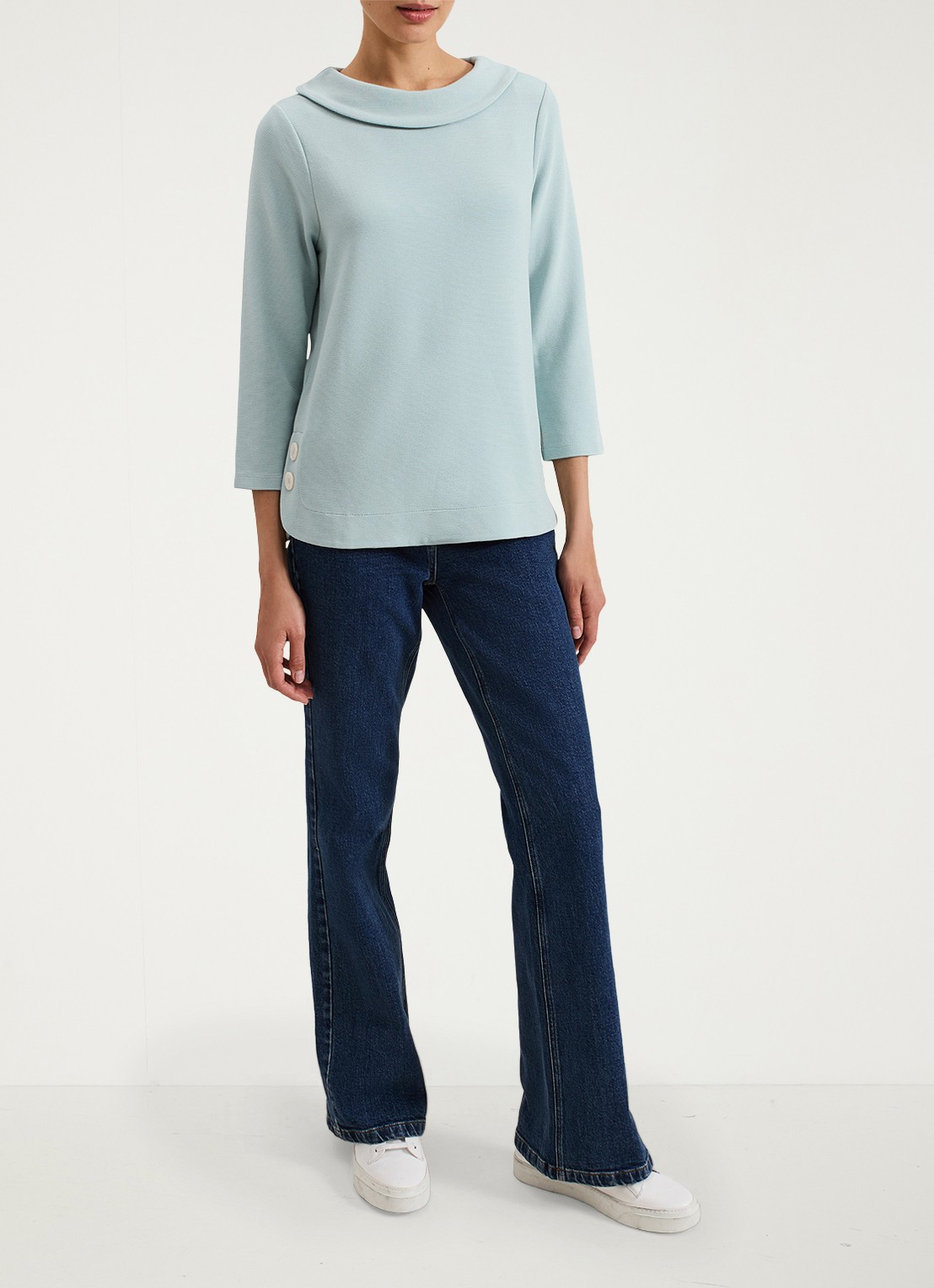 Phase Eight Remy top met structuur - voorkant 3 lichtblauw
