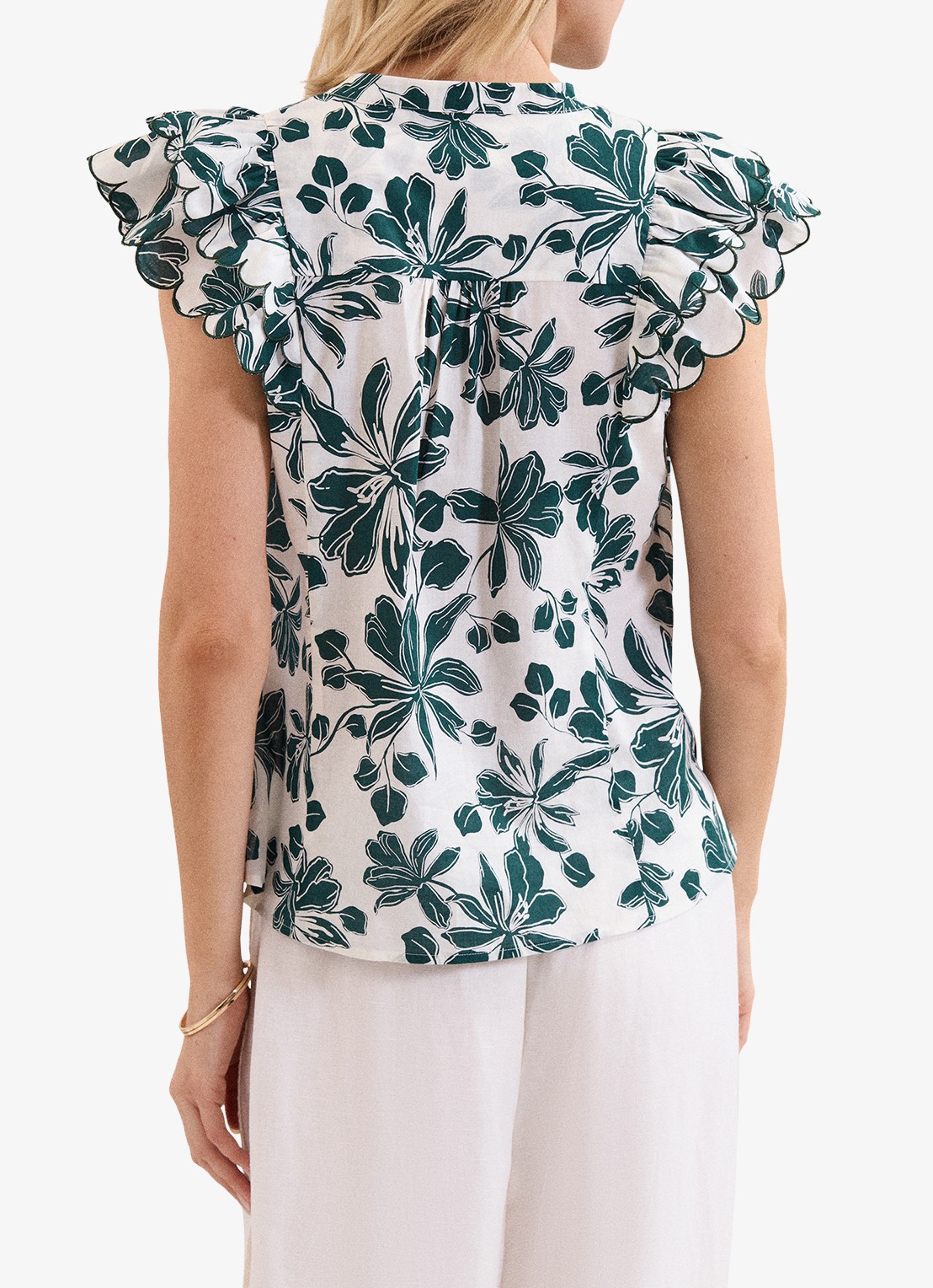 Phase Eight Rena blouse met bloemenprint - achterkant 5 groen