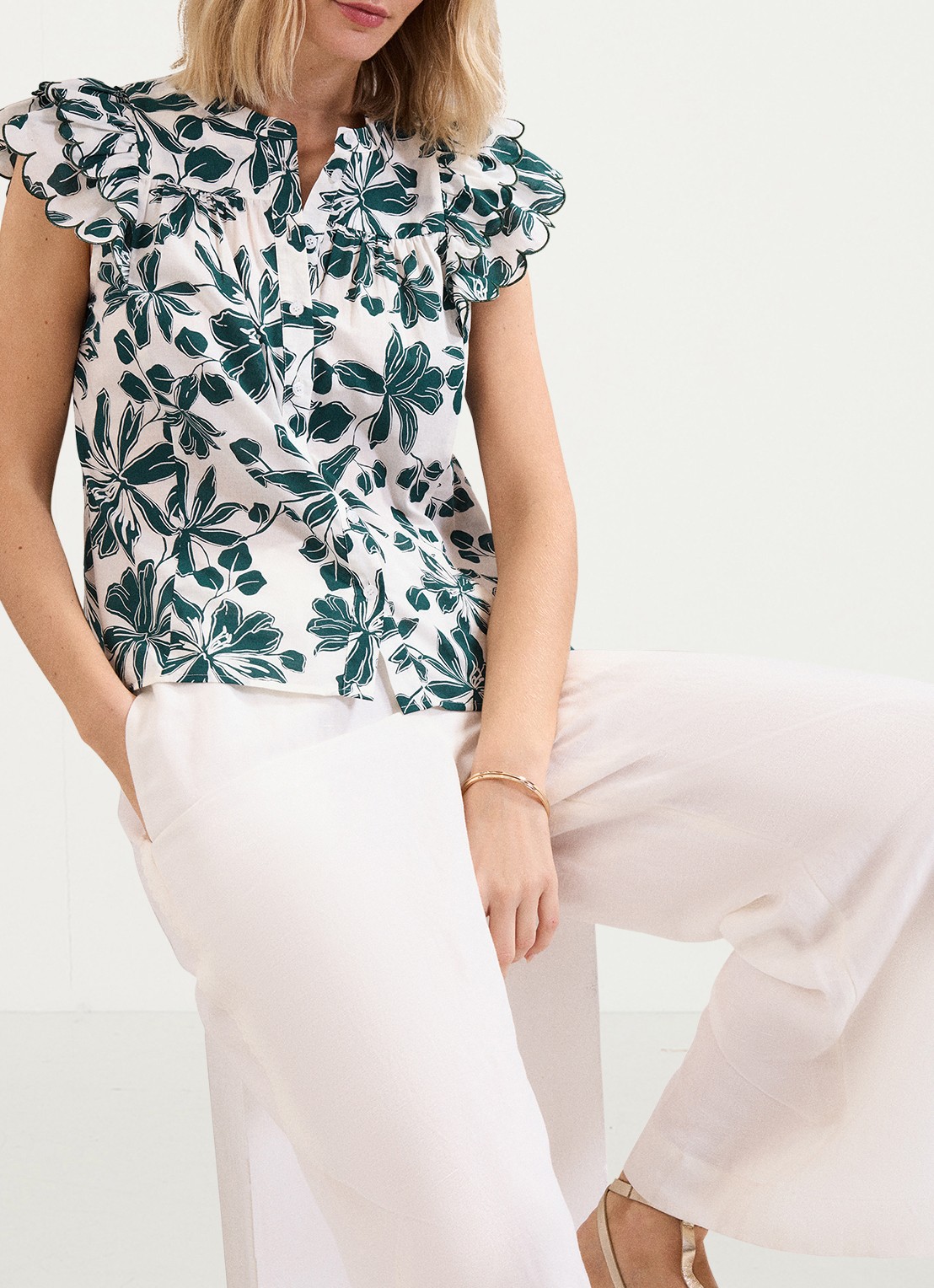Phase Eight Rena blouse met bloemenprint - detail 2 groen