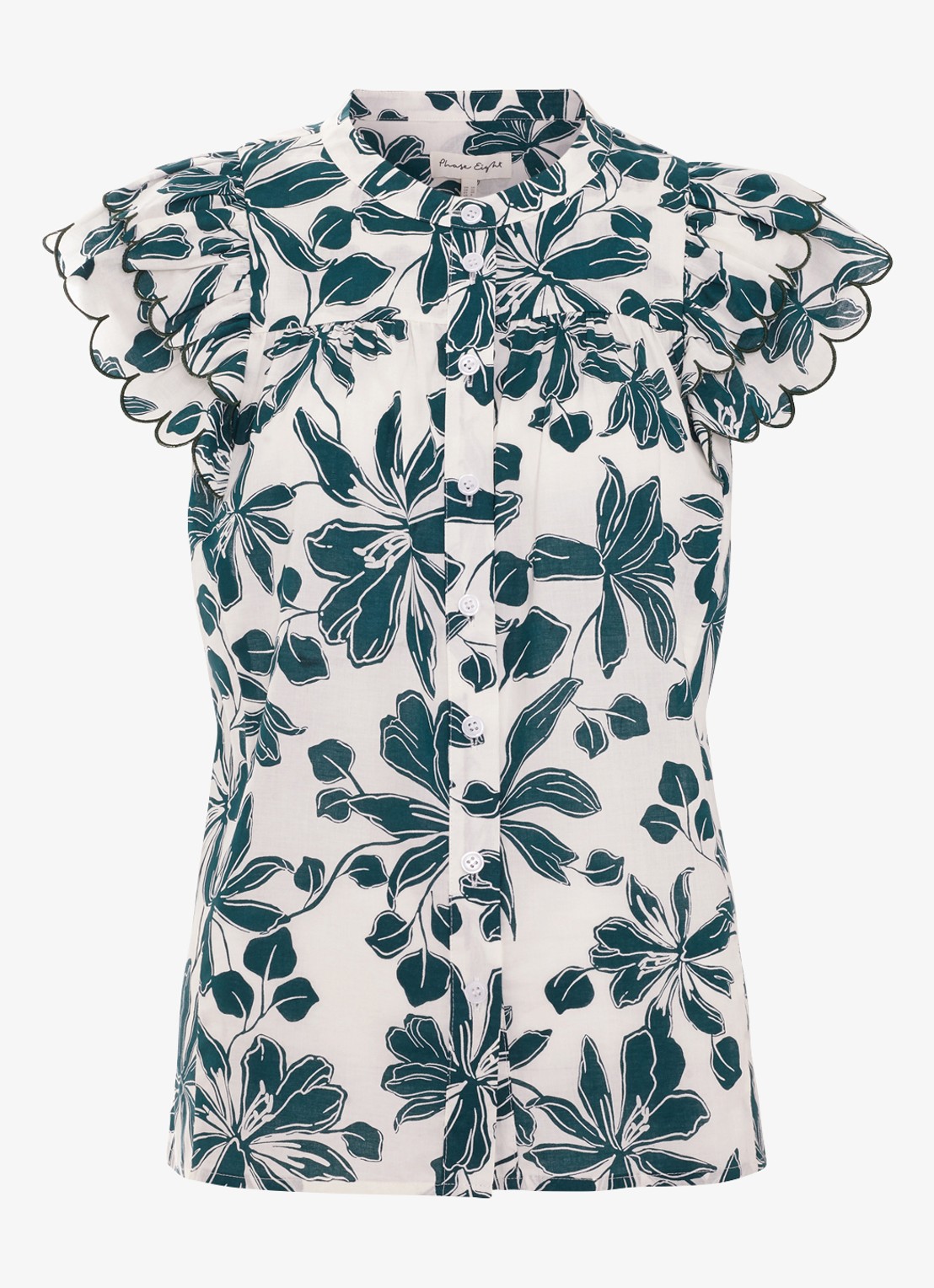Phase Eight Rena blouse met bloemenprint - voorkant 6 groen