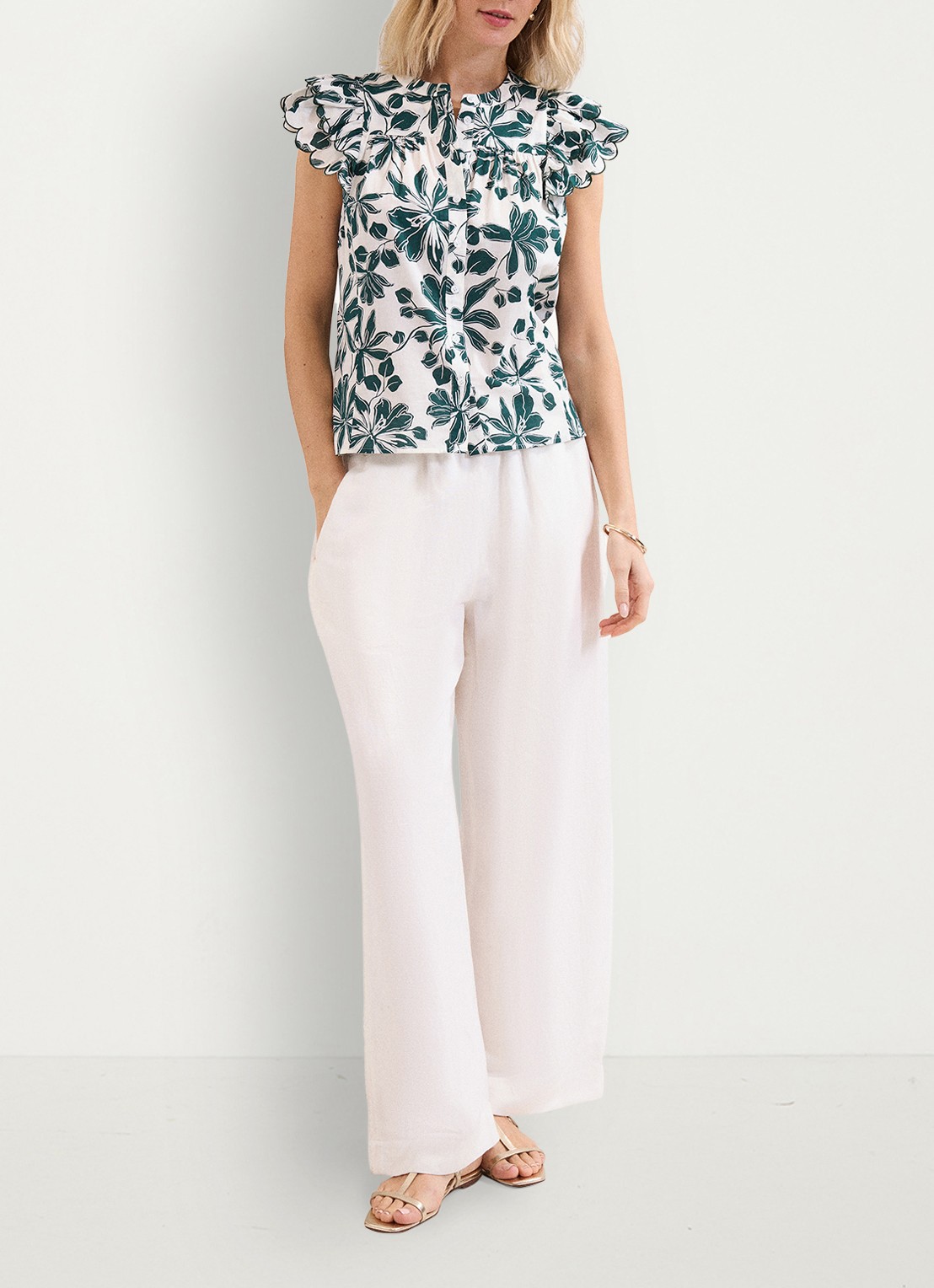 Phase Eight Rena blouse met bloemenprint - voorkant 7 groen