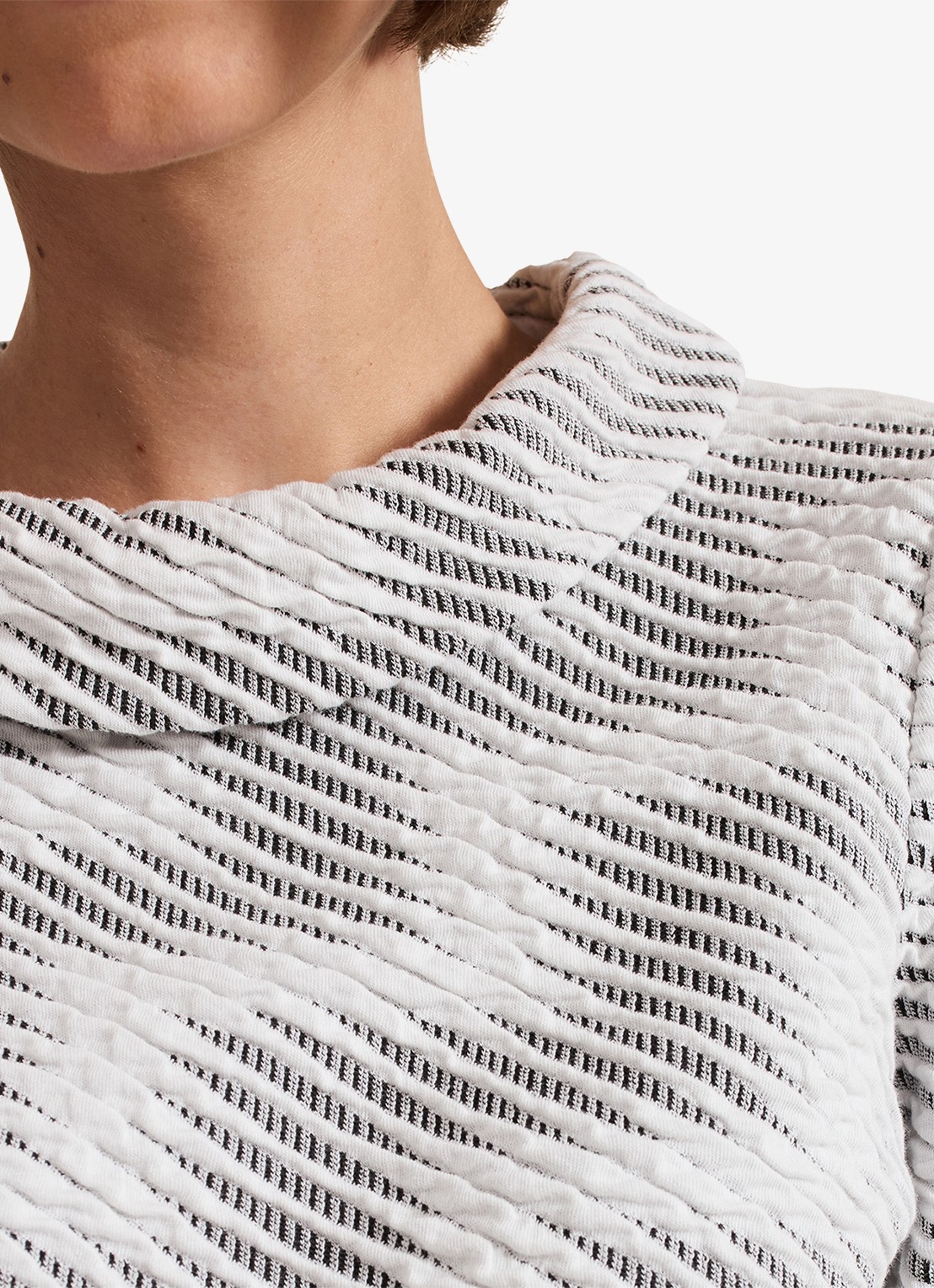 Phase Eight Rena top met pied-de-poule dessin en structuur  - detail 4 ivoor