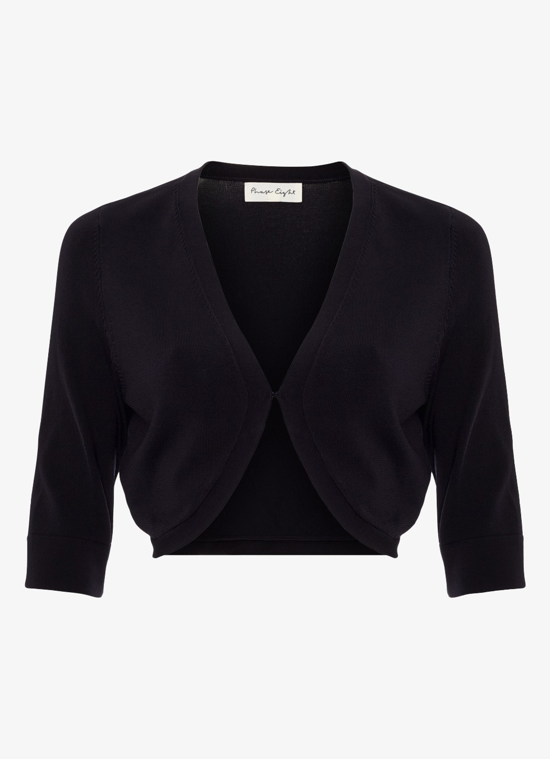 Phase Eight Riah fijngebreide bolero  - voorkant donkerblauw