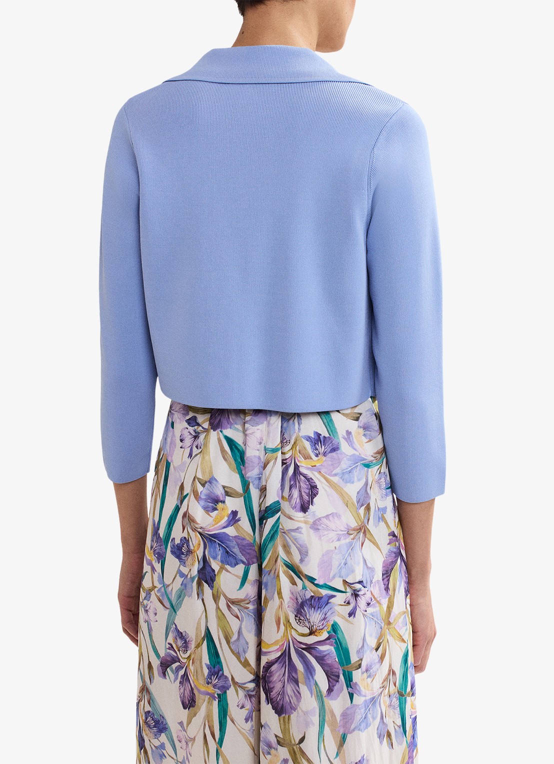 Phase Eight Rihanna openvallend vest - achterkant donkerblauw