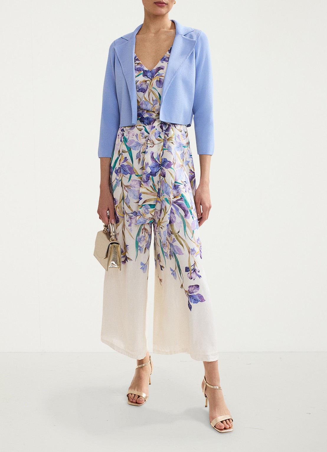 Phase Eight Rihanna openvallend vest - voorkant 3 donkerblauw