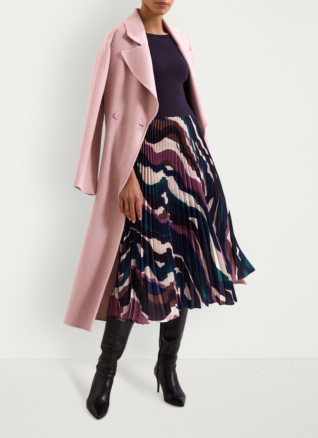 Phase Eight Riley midi jurk met grafische print - detail 7 aubergine