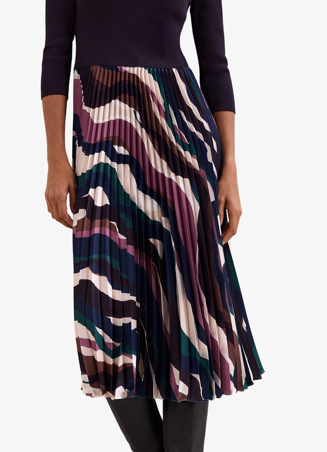 Phase Eight Riley midi jurk met grafische print - detail 6 paars