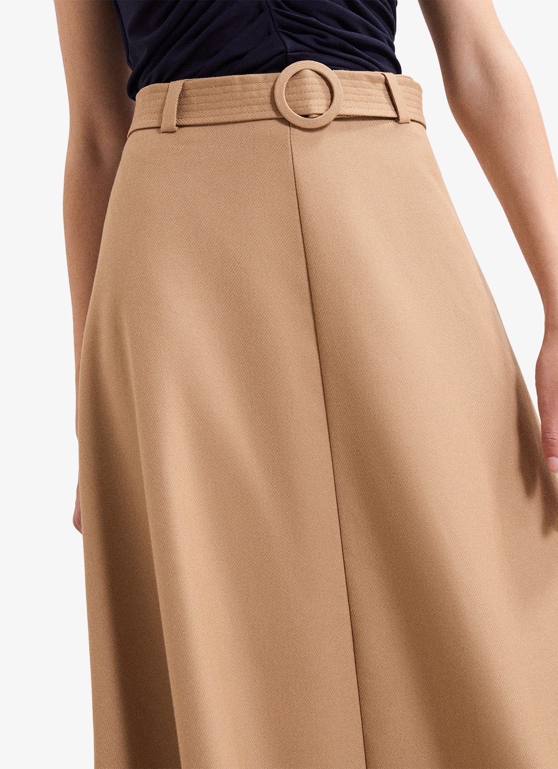 Phase Eight  Rochelle midi rok met ceintuur - detail 5 camel
