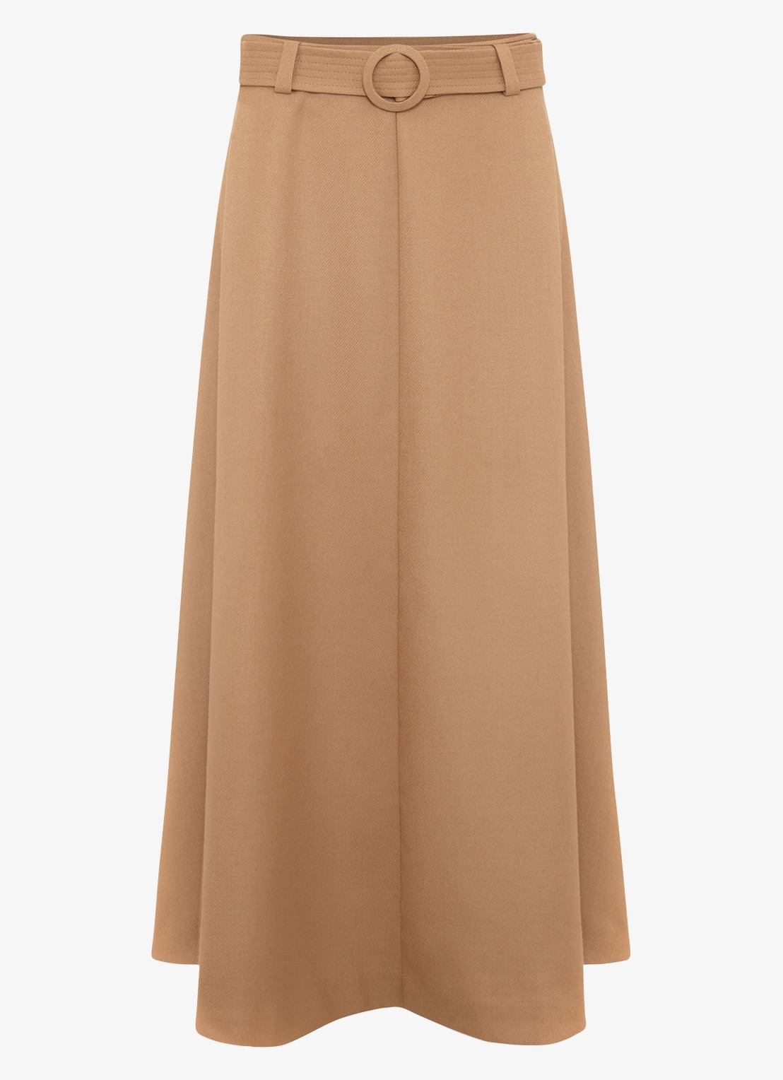 Phase Eight  Rochelle midi rok met ceintuur - voorkant 2 camel