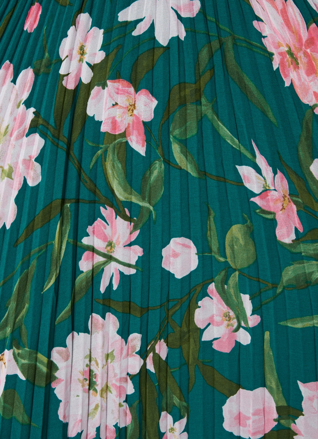 Phase Eight Rosa maxi tuniekjurk met bloemenprint en plissé  - detail 5 groen