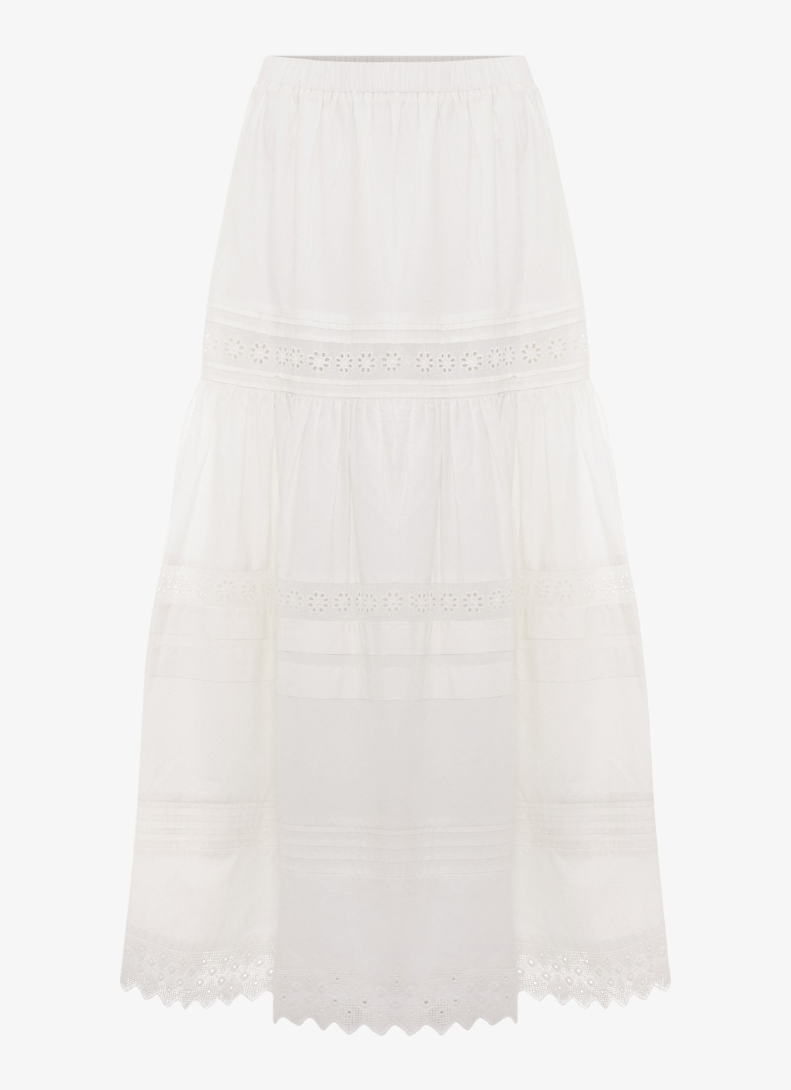 Phase Eight Rosa midi jurk met opengewerkt dessin - voorkant 6 white