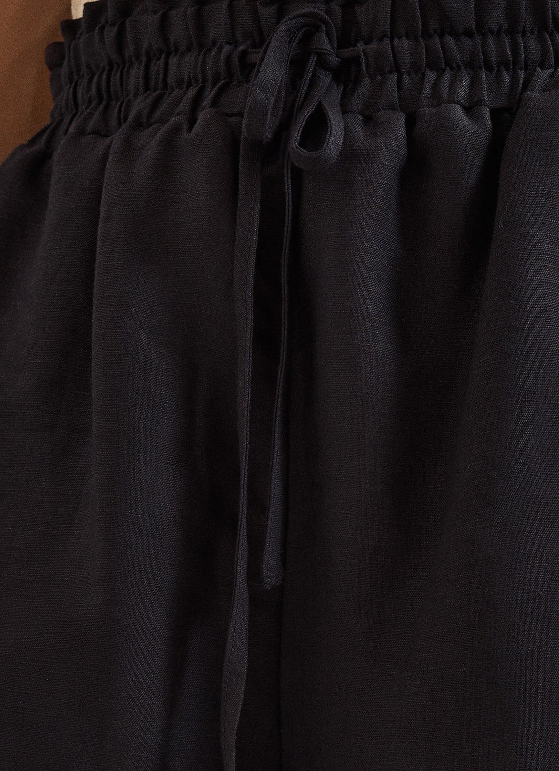 Phase Eight Rowan high waist loose fit palazzobroek in linnenblend - detail 3 zwart