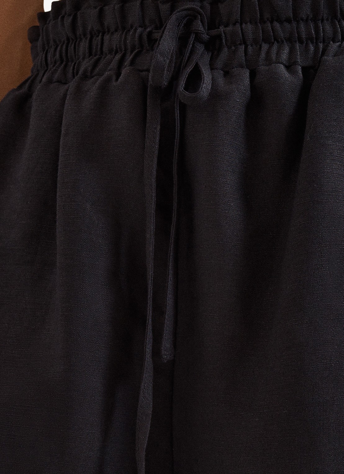 Phase Eight Rowan high waist palazzo broek in linnenblend met steekzakken - detail 4 zwart