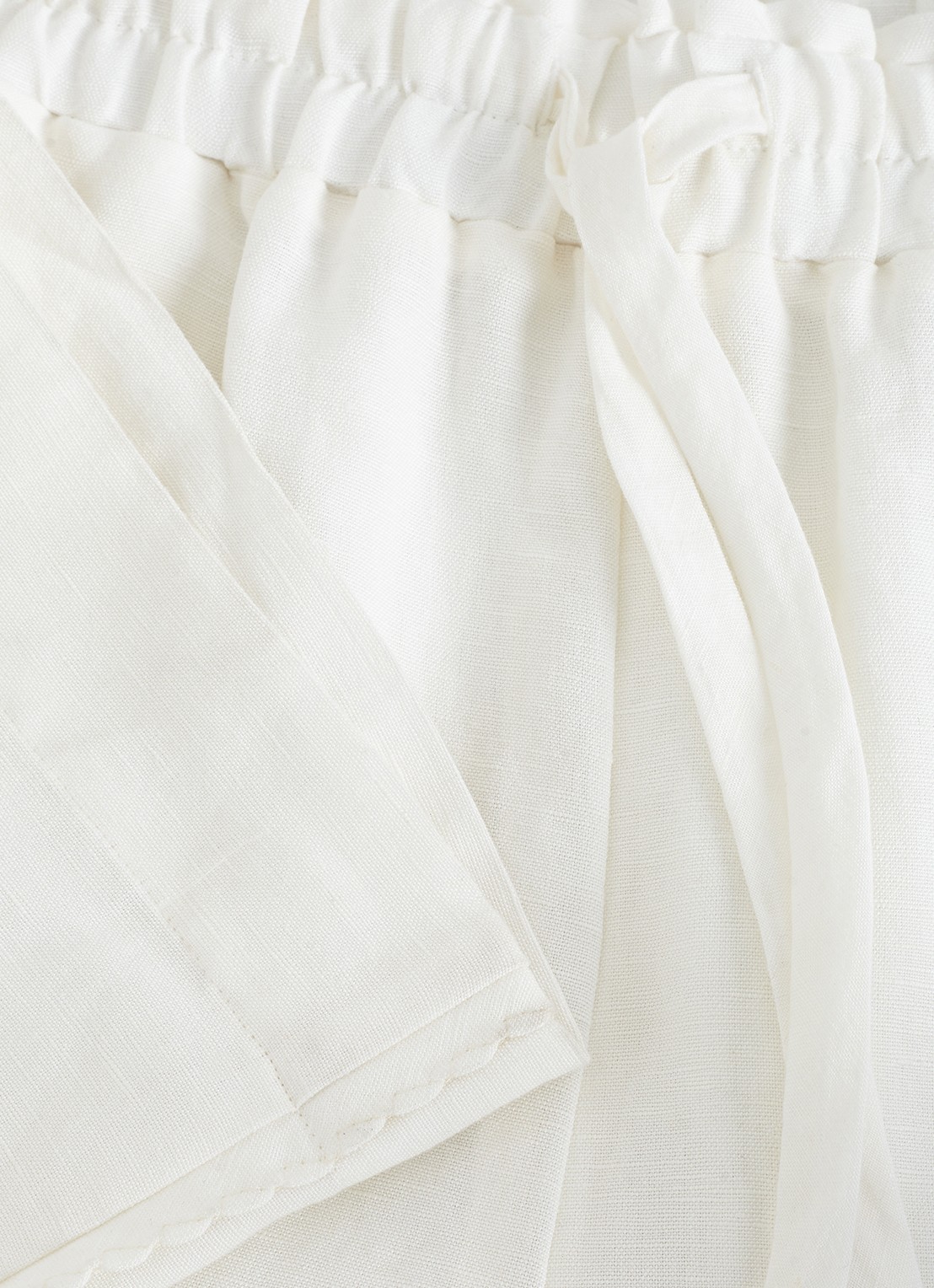 Phase Eight Rowan high waist wide fit broek in linnenblend - detail 7 white