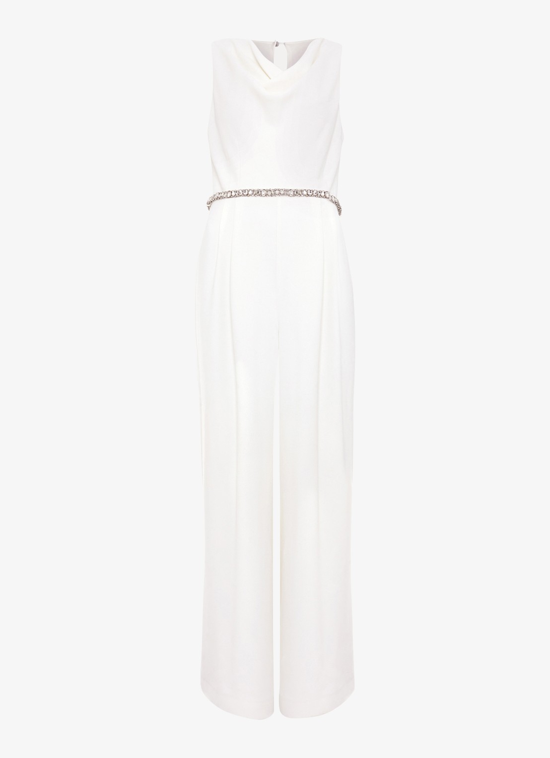 Phase Eight Rubiana wide fit jumpsuit met ceintuur - voorkant gebroken wit