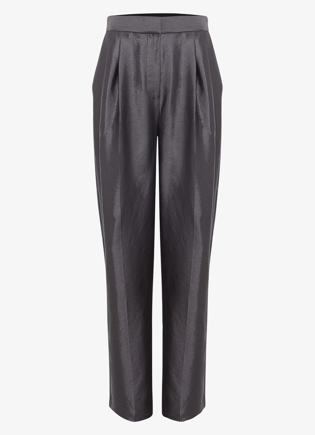Phase Eight Sade straight fit high waist pantalon met steekzakken  - voorkant 2 antraciet