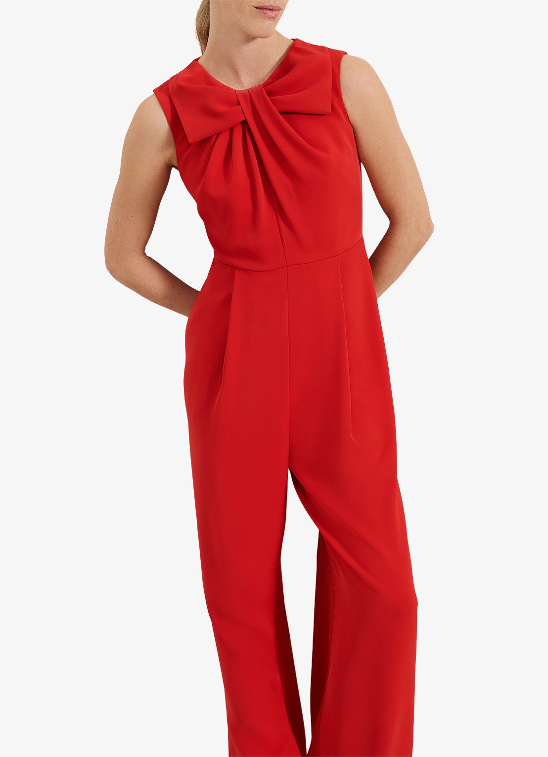 Phase Eight Saffron wide fit jumpsuit met steekzakken - detail 2 rood
