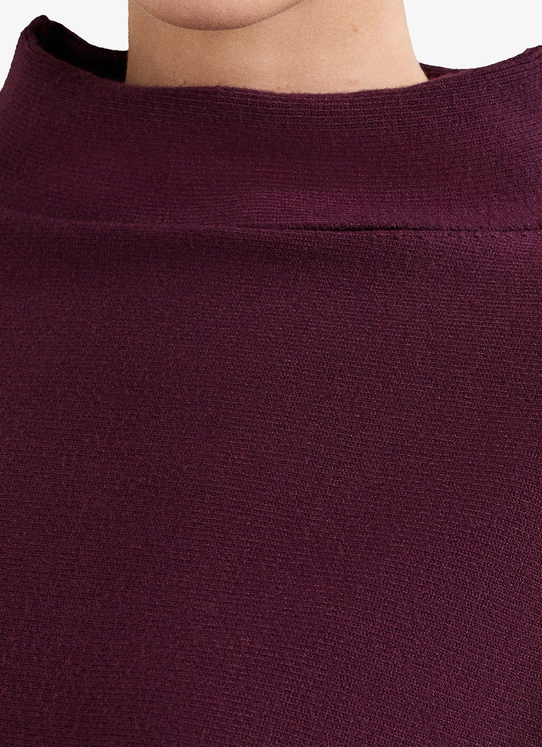 Phase Eight Salima fijngebreide trui met col - detail 7 bordeauxrood