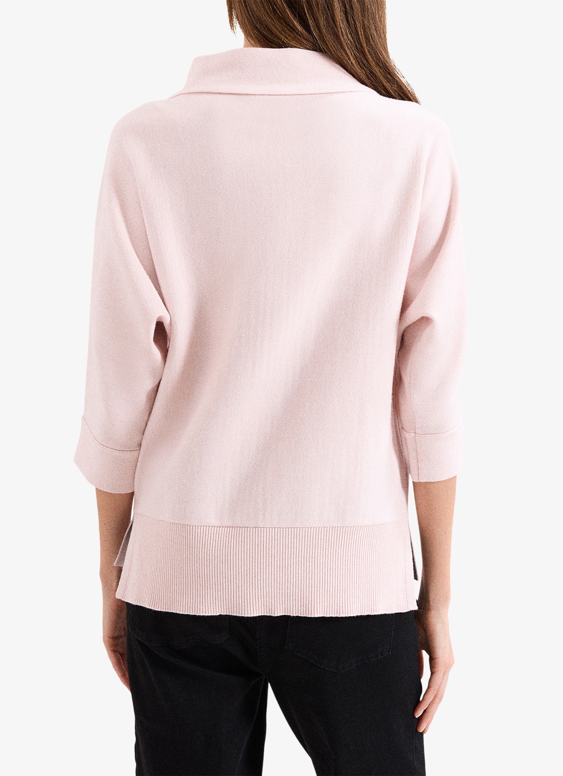 Phase Eight Salima fijngebreide trui met driekwart mouw - achterkant 8 roze