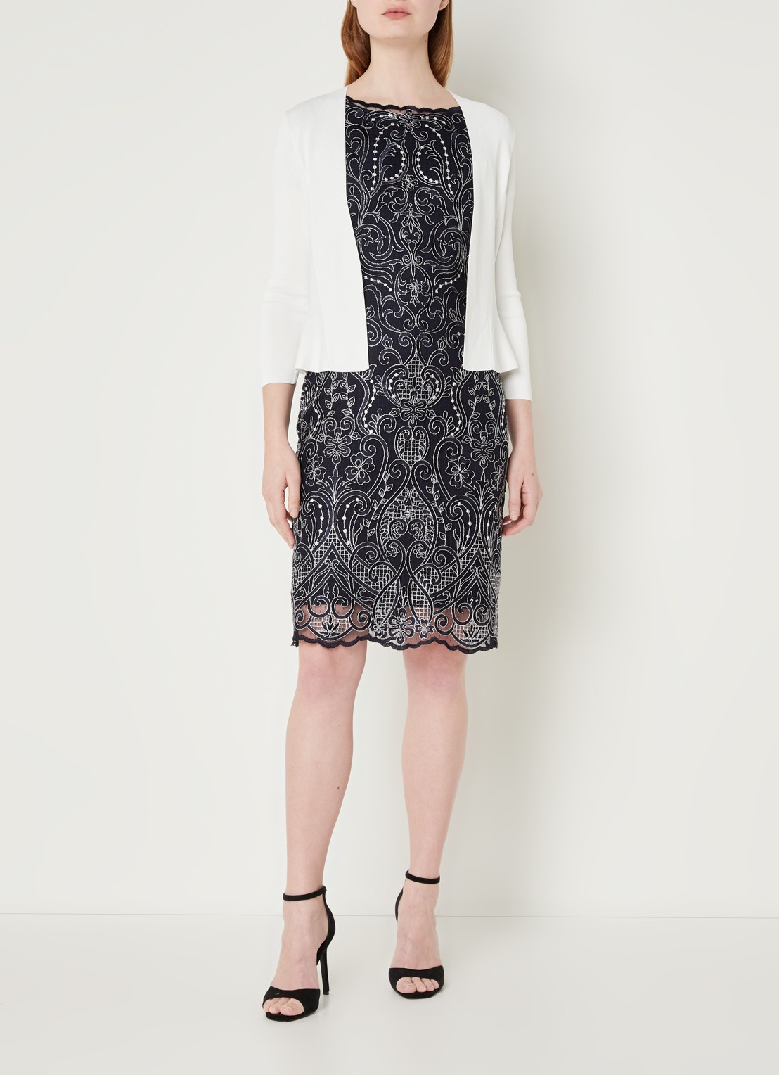 Phase Eight Salma Flare Jacket Ivory 08 - voorkant 3 ivoor