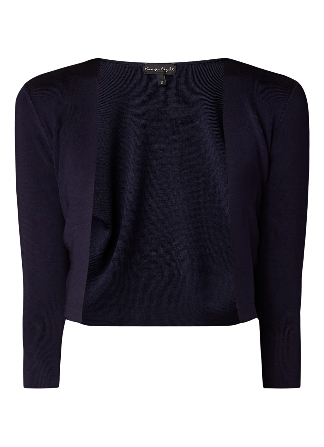 Phase Eight Salma openvallende bolero met stretch - voorkant oranjerood